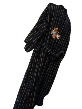 Harley-Davidson Belted Luxury Black Robe with Orange Pinstripes